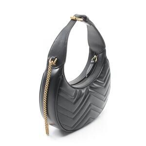 Gucci Leather Handbag GG Black Marmont